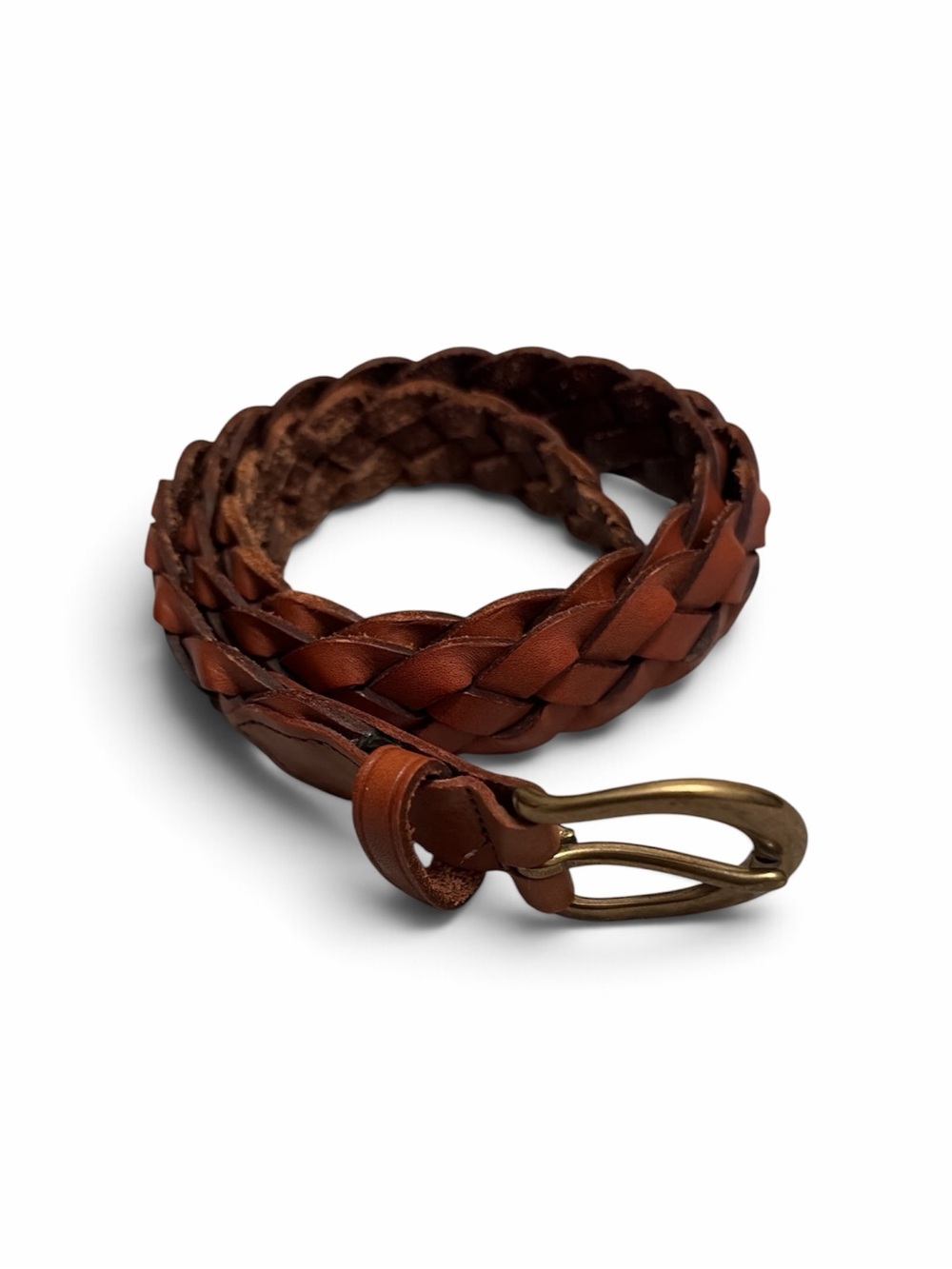 Braided Leather Men’s Belt - Light Brown